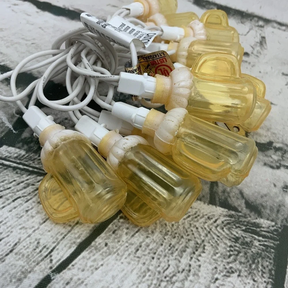 Beer Mug String Lights White Yellow Works! Stretches‎ Approx 3 Yards